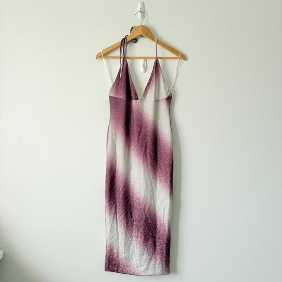 Princess Polly Alexa Sparkle Halter Midi Dress NWT Purple White Size 8 - Picture 3 of 7